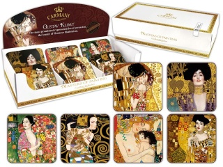 Komplet 36 podkładek korkowych pod kubek Gustav Klimt