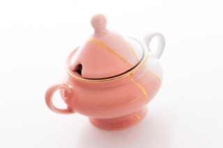 Cukiernica z uszami Trio biało różowa z Mieroszowa