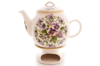 Dzbanek 1,7 litra z mieroszowa ozdobiony motywem bratków