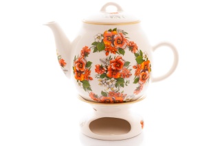 Dzbanek 1,7 litra z mieroszowa ozdobiony motywem bratków