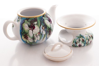 Dzbanek z podgrzewaczem 1 litr storczyk imbryk