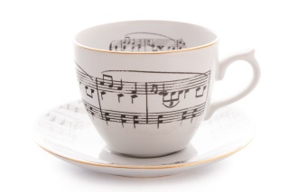 Filiżanka ze spodkiem nutki pięcio linia Mieroszów