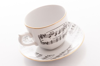 Filiżanka ze spodkiem nutki pięcio linia Mieroszów