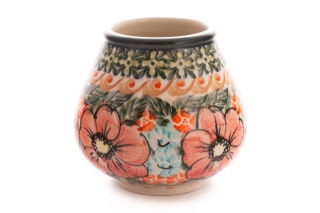 Kubek do yerba mate z ceramiki Bolesławiec kwiaty