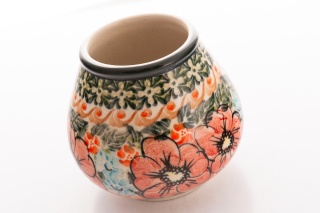 Kubek do yerba mate z ceramiki Bolesławiec kwiaty