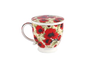 Kubek w maki duży z sitkiem i przykrywką do parzenia herbaty