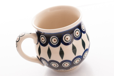 Kubek z ceramiki Bolesławiec oryginalny stemplowy wzór