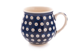 Kubek z ceramiki Bolesławiec oryginalny stemplowy wzór