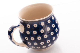 Kubek z ceramiki Bolesławiec oryginalny stemplowy wzór