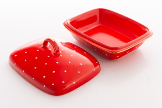 Maselnica czerwona Mieroszów polska ceramika