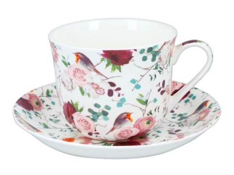 Duża filiżanka porcelanowa angielska jumbo ptaki