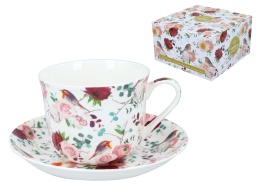 Duża filiżanka porcelanowa angielska jumbo ptaki