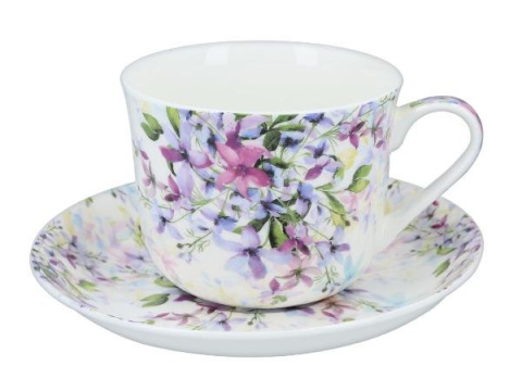 Duża filiżanka porcelanowa angielska jumbo kwiaty