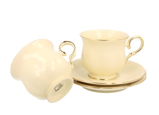 Dwie filiżanki w kolorze kremowym na prezen Clark