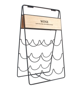 Nowoczesny metalowy stojak na wino na 9 butelek