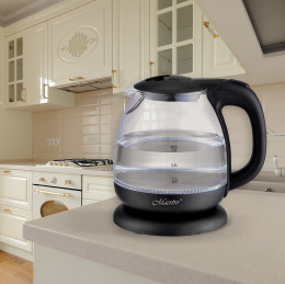 Czajnik elektryczny szklany do herbaty czarny 1 litra Maestro MR055