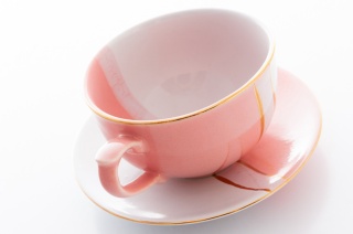 Filiżanka + spodek Roxana Mieroszów różowa biała
