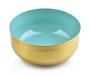 Nowoczesna metalowa misa dekoracyjna Anisha miętowa