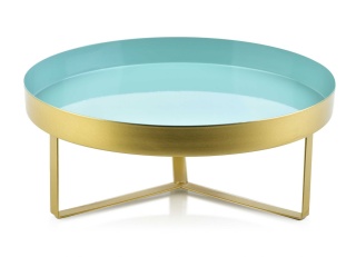 Okrągła metalowa podstawka pod świecę lub doniczkę Anisha miętowa