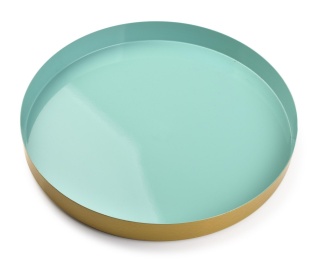 Okrągła metalowa taca pod świecę lub doniczkę Anisha miętowa