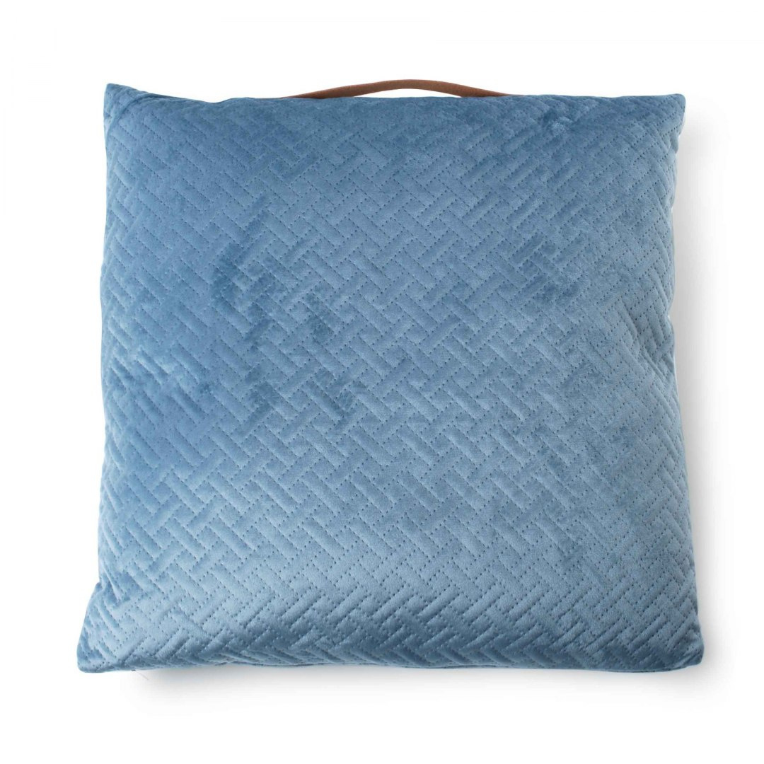 Poduszka dekoracyjna z wypełnieniem Margaret 43x43cm w kolorze błękitnym