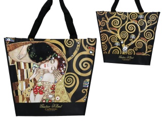 Torba sklepowa ozdobiona motywem Gustava Klimta Pocałunek + Drzewo