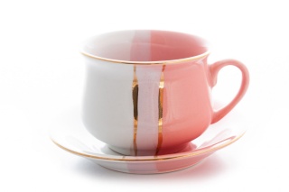 Filiżanka do picia herbaty z Mieroszowa Trio różowa