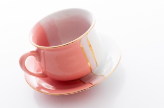 Filiżanka do picia herbaty z Mieroszowa Trio różowa