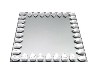 Kwadratowa duża podstawka pod świecę lub stroik ELIA DIAMOND z kryształami