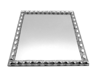 Kwadratowa podstawka pod świecę lub stroik ELIA z kryształami