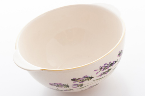 Miseczka z uszkami do zupy płatków Mieroszów lawenda