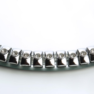 Okrągła duża podstawka pod świecę lub stroik Margot z kryształkami