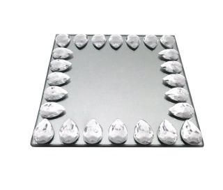 Kwadratowa podstawka pod świecę lub stroik ELIA DIAMOND z kryształami