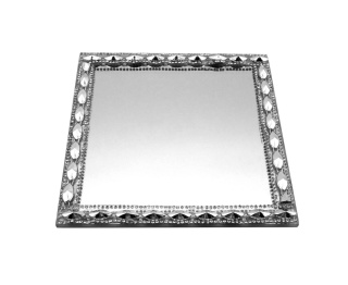 Kwadratowa podstawka pod świecę lub stroik ELIA z kryształami