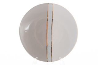 6 talerzy deserowych trio Mieroszów ceramika szare