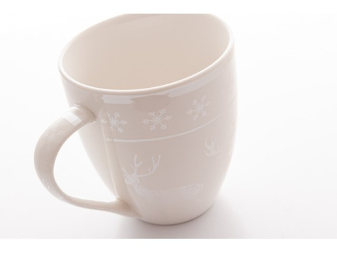 Duży kubek porcelanowy z reniferem na prezent świąteczny Święta