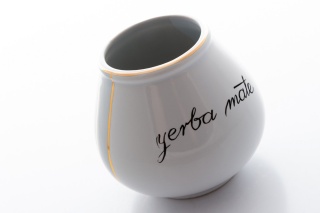 Tykwa do yerba mate w kolorze szaro białym