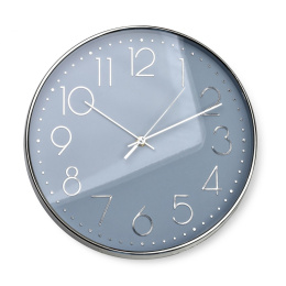 Zegar okrągły na ścianę 30 cm elegancki szary srebrny