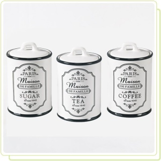 Zestaw 3 ceramicznych pojemników na kawę cukier herbatę