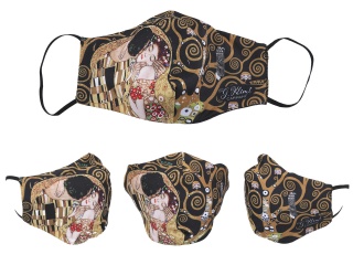 Komplet 2 maseczek wielokrotnego użytku Klimt Pocałunek maseczka