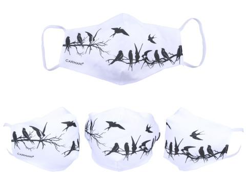 Komplet 2 maseczek wielokrotnego użytku z motywem ptaków maseczka