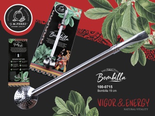Stalowa bombilla do herbaty yerba mate 19 cm