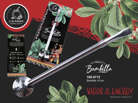 Stalowa bombilla do herbaty yerba mate 19 cm