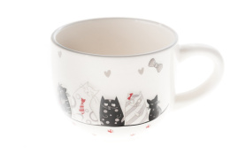 Duży kubek ceramiczny do herbaty kawy koty kubas