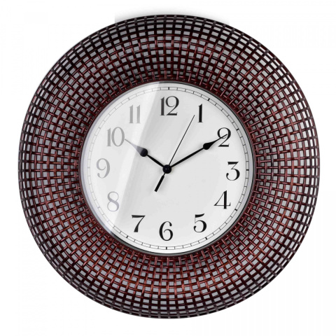 Duży zegar na ścianę bordowy ażurowy arabskie cyfry 58 cm