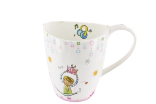 Kolorowy kubek z porcelany na prezent Walentynki 380 ml