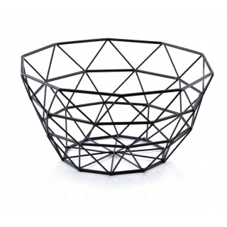 Kosz w kształcie misy do przechowywania owoców czarny