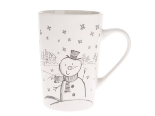 Porcelanowy kubek świąteczny bałwanek na prezent 435 ml