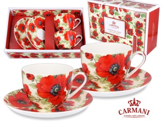 2 filiżanki ze spodkami maki Carmani na urodziny