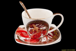 ALFONS MUCHA TANCERKA 6 FILIŻANKI PROMOCJA